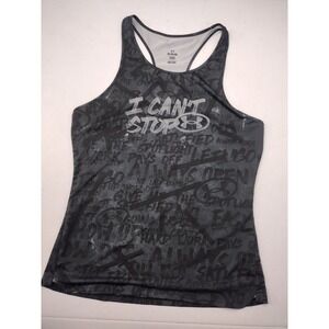 Under Armour Womens XL I Cant Stop Compression Tank Top Graffiti Graphic Black